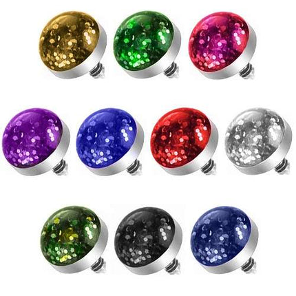 Dermal Anchor Piercing Aufsatz Glitter Kugel