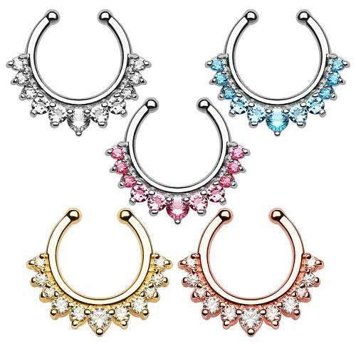 Septum Fake Nasenpiercing Schmuck Strass Kristall Ring