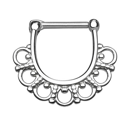 Septum Clicker Piercing Tribal Fächer Chirurgenstahl