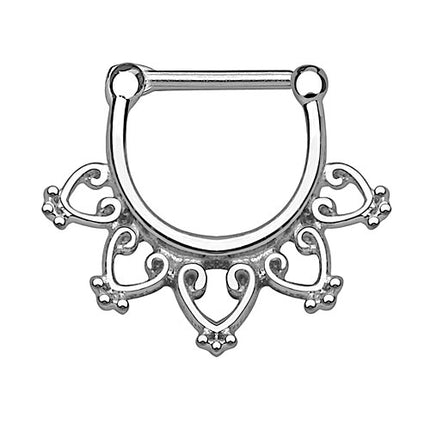 Septum Piercing Clicker Tribal offene Herzen Chirurgenstahl