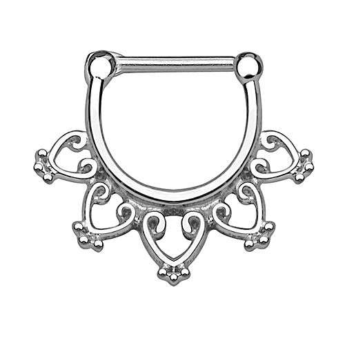 Septum Piercing Clicker Tribal offene Herzen Chirurgenstahl