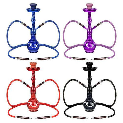 Orientalische 2 Schlauch Wasserpfeife 45cm Tribal Shisha Set inkl. Kohle