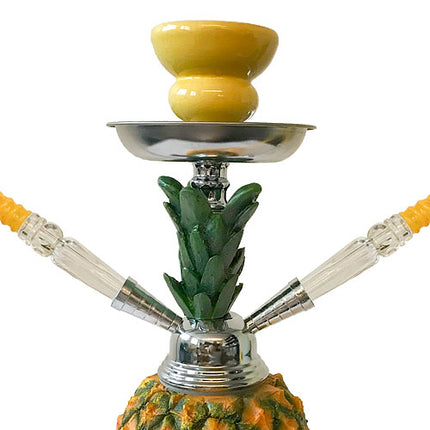 Orientalische 2 Schlauch Wasserpfeife Ananas 30cm Shisha Set inkl. Kohle