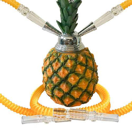 Orientalische 2 Schlauch Wasserpfeife Ananas 30cm Shisha Set inkl. Kohle