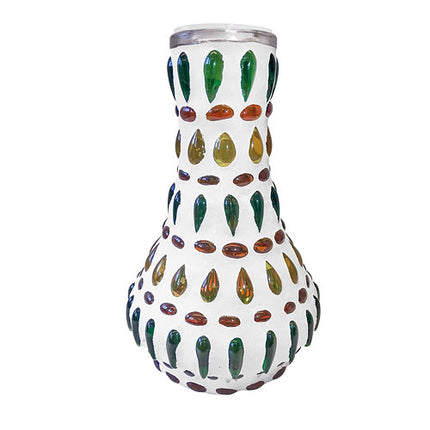 Orientalische 2 Schlauch Wasserpfeife 45cm Shisha Set Mosaik Weiß mit Kohle