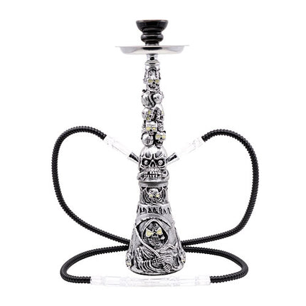 Orientalische 2 Schlauch Wasserpfeife Sensenmann 45cm Shisha Set inkl. Kohle