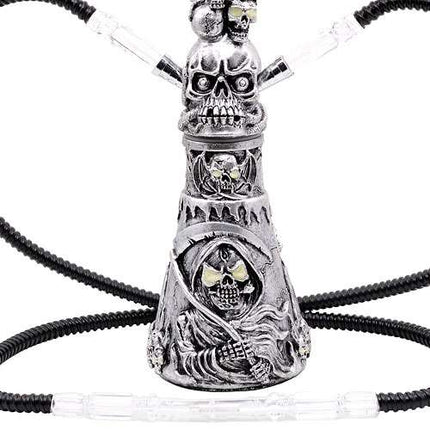 Orientalische 2 Schlauch Wasserpfeife Sensenmann 45cm Shisha Set inkl. Kohle