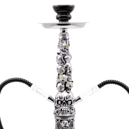 Orientalische 2 Schlauch Wasserpfeife Sensenmann 45cm Shisha Set inkl. Kohle