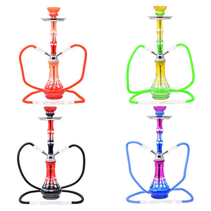 Moderne 2 Schlauch Wasserpfeife 45cm Design Shisha Set mit Kohle