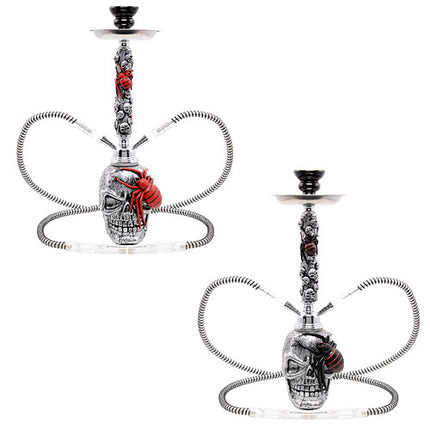 Shisha Wasserpfeife Hookah Totenkopf Spinne 2 Schläuche 45cm inkl.Kohle