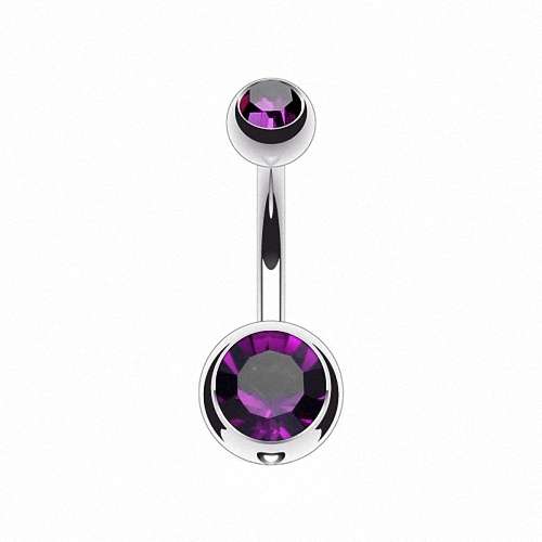T23N04 - Silber |  Lila / 1,6mm x 12mm x 5x8mm