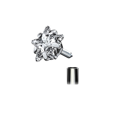 Titan Lippenpiercing Monroe Stud Ohr Stecker Kristall Stern Kopf