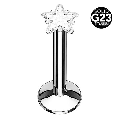 Titan Lippenpiercing Monroe Stud Ohr Stecker Kristall Stern Kopf