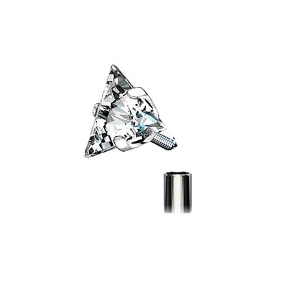 Titan Lippenpiercing Monroe Stud Ohr Stecker Kristall Dreieck Kopf