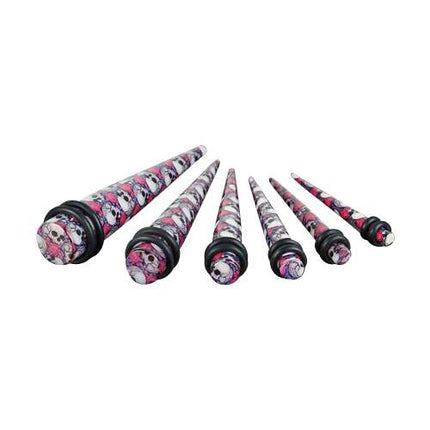 6er Set Dehnstäbe Expander Totenkopf Skull 3mm - 10mm