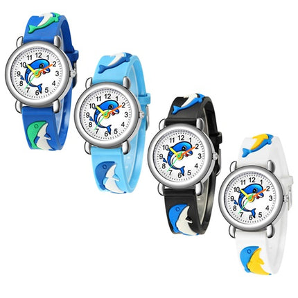 Kinder Armbanduhr Silikon Uhr Bunte Kinderuhr mit Delfin