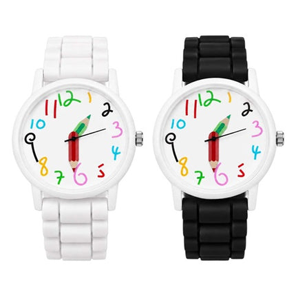 Kinderuhr Lernuhr bunte Zahlen analoge Armbanduhr mit Silikonarmband