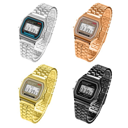 Armbanduhr im Retro Design mit Beleuchtung Alarm 80er Jahre