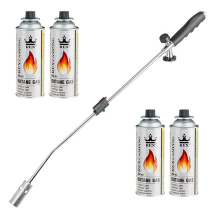 Unkrautbrenner + 4 Gasflaschen
