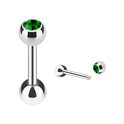JS03 / Silber  - 6mm / Smaragdgrün